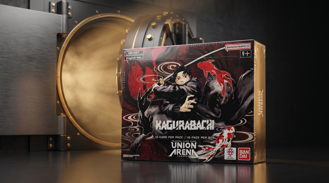 Sealed Union Arena Kagurabachi booster box in the PlayVault vault — where to buy Union Arena cards in the UAE.