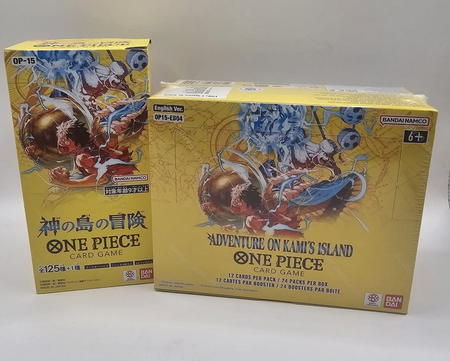 English and Japanese One Piece Card Game booster boxes available in the UAE at PlayVault Dubai