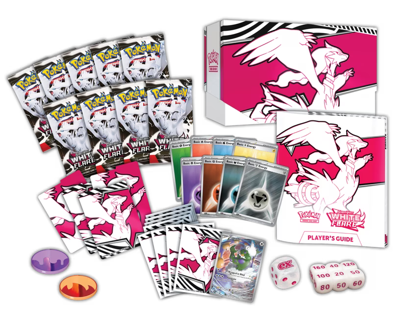 White Flare Elite Trainer Box, sealed English Pokemon TCG product — PlayVault UAE