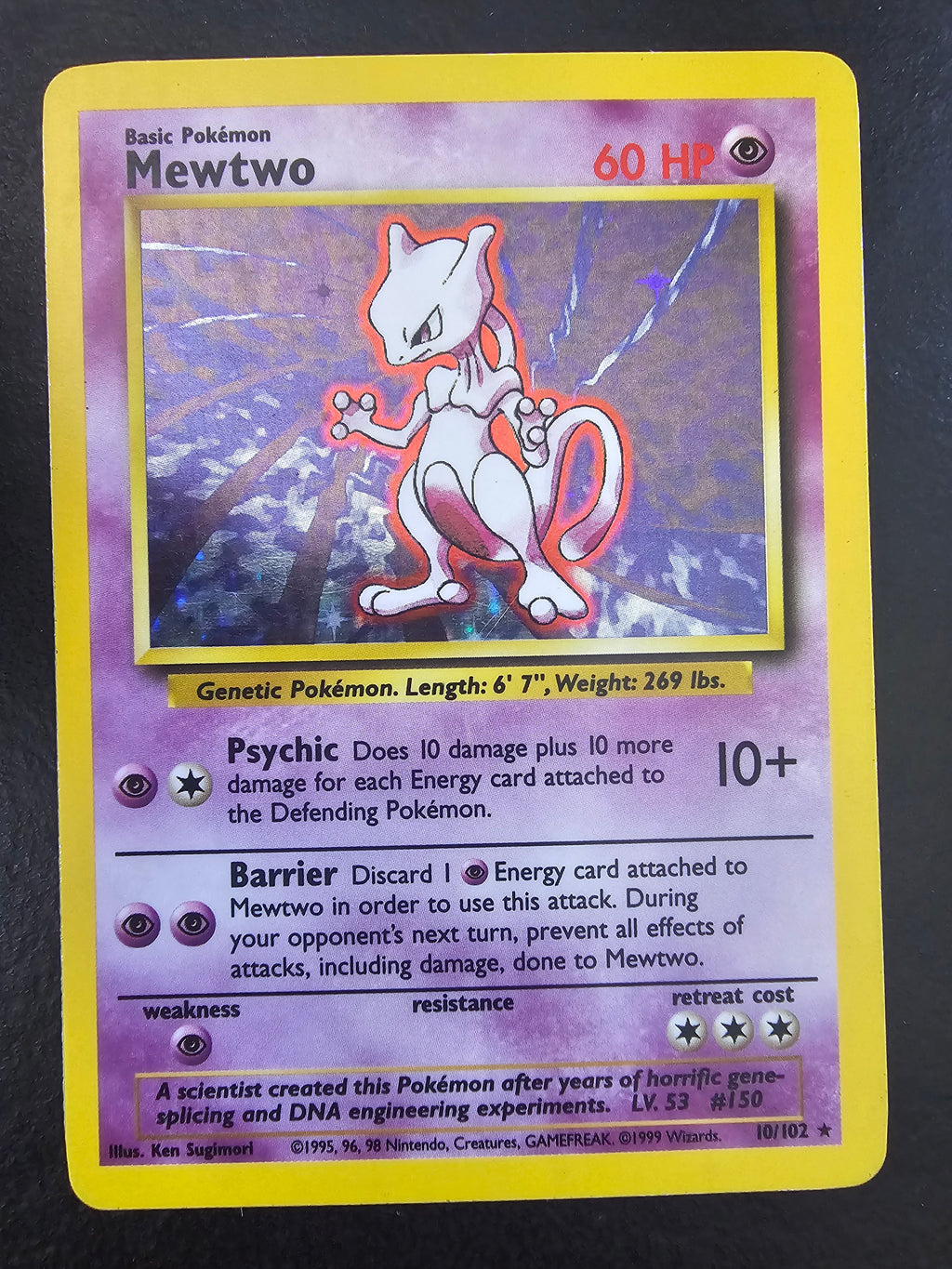 Base Set Unlimited Mewtwo 10 - HP