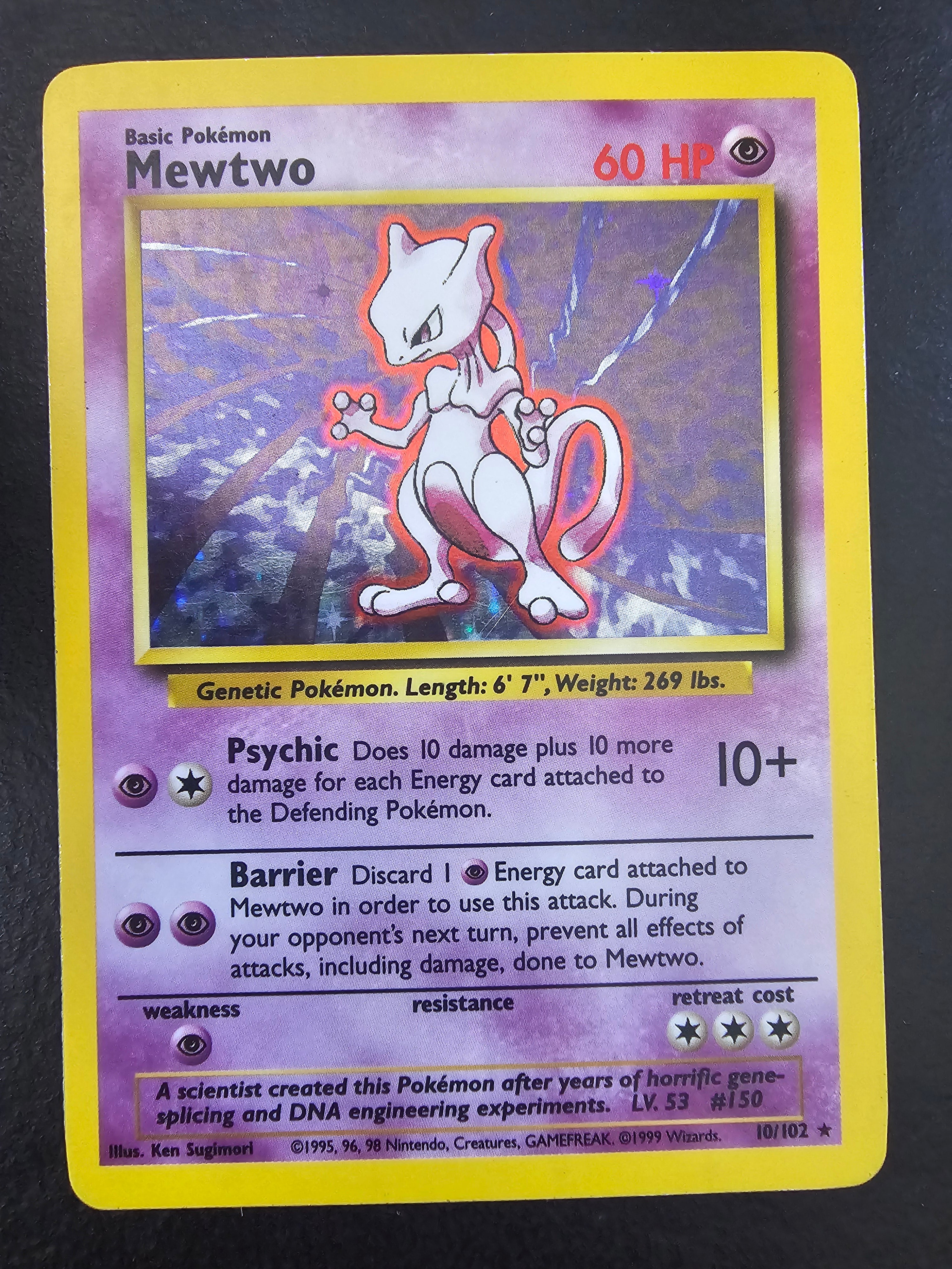 Base Set Unlimited Mewtwo 10 - HP