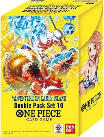 One Piece Card Game Double Pack Set Vol. 10 DP-10, OP-15 Adventure on KAMI's Island, English, factory sealed — PlayVault UAE