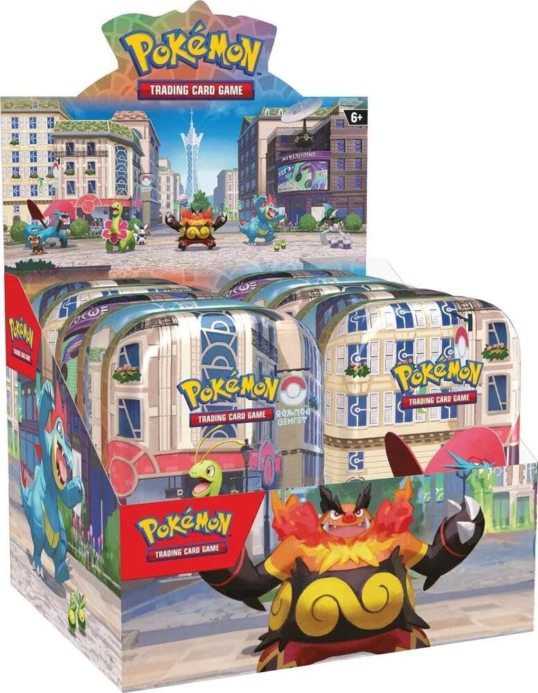 Pokémon TCG Lumiose City Mini Tin Display, 10 factory-sealed tins — PlayVault UAE