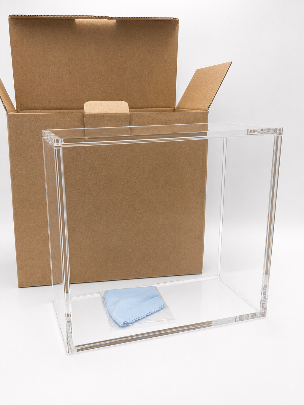 Clear acrylic Elite Trainer Box display case, UV-protected magnetic lid, ETB shown not included — PlayVault UAE