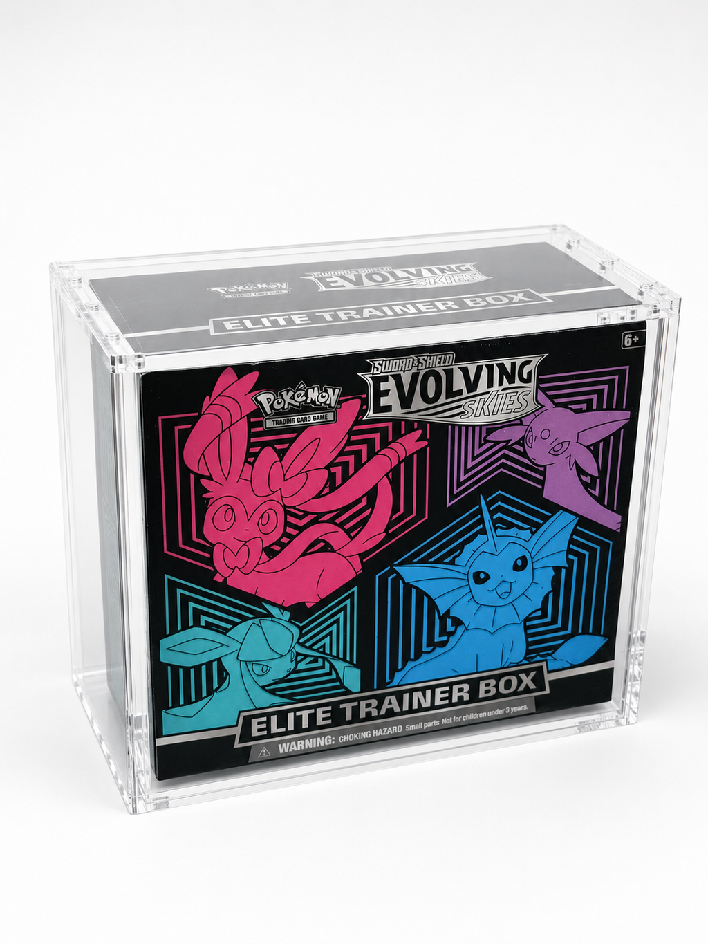 Acrylic ETB protector display case with magnetic closure and UV protection, ETB not included — PlayVault UAE