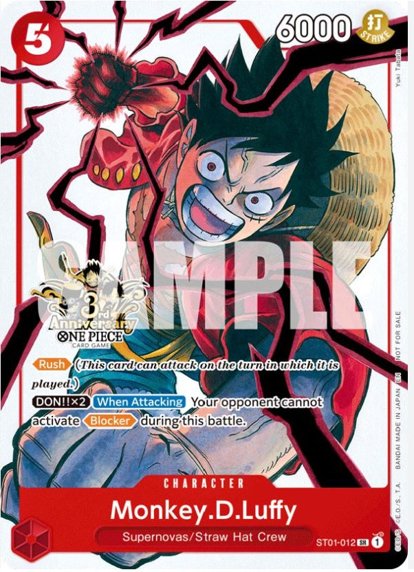 OP Luffy ST01-012 3rd Anniversary Stamped Promo