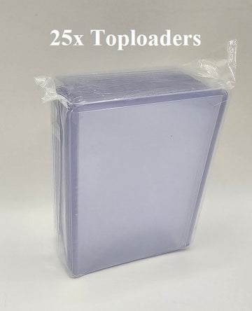Bag of 25 toploaders for TCG card protection — PlayVault UAE