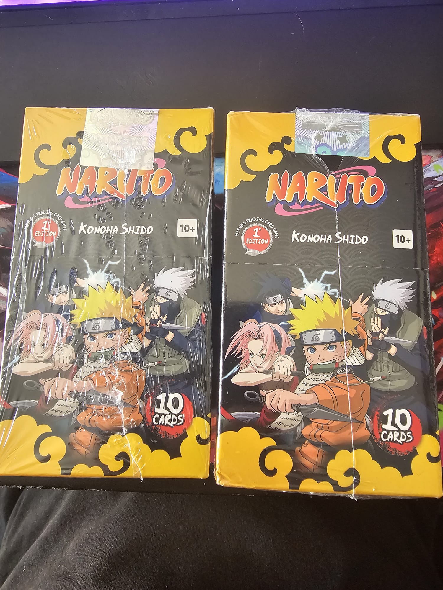 2x Mythos Naruto TCG 1st Edition - 1 box small tear see picture