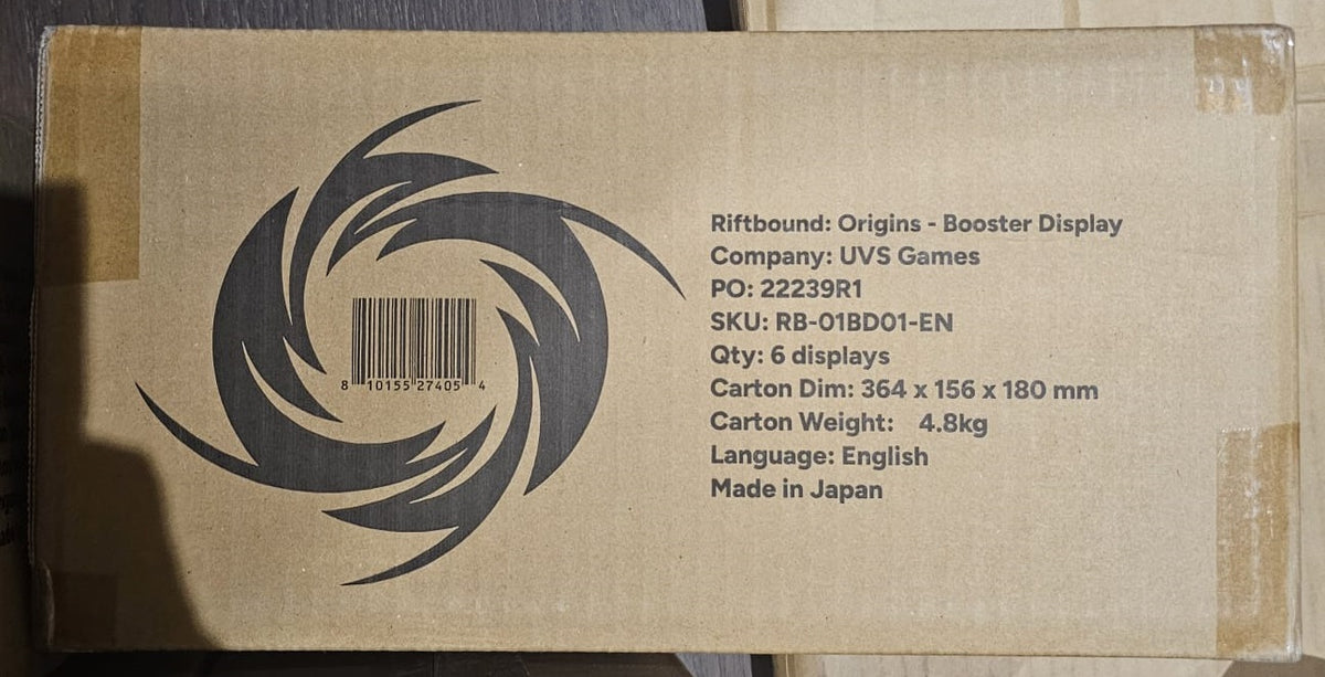 Riftbound Origins sealed booster case, product photo — PlayVault UAE