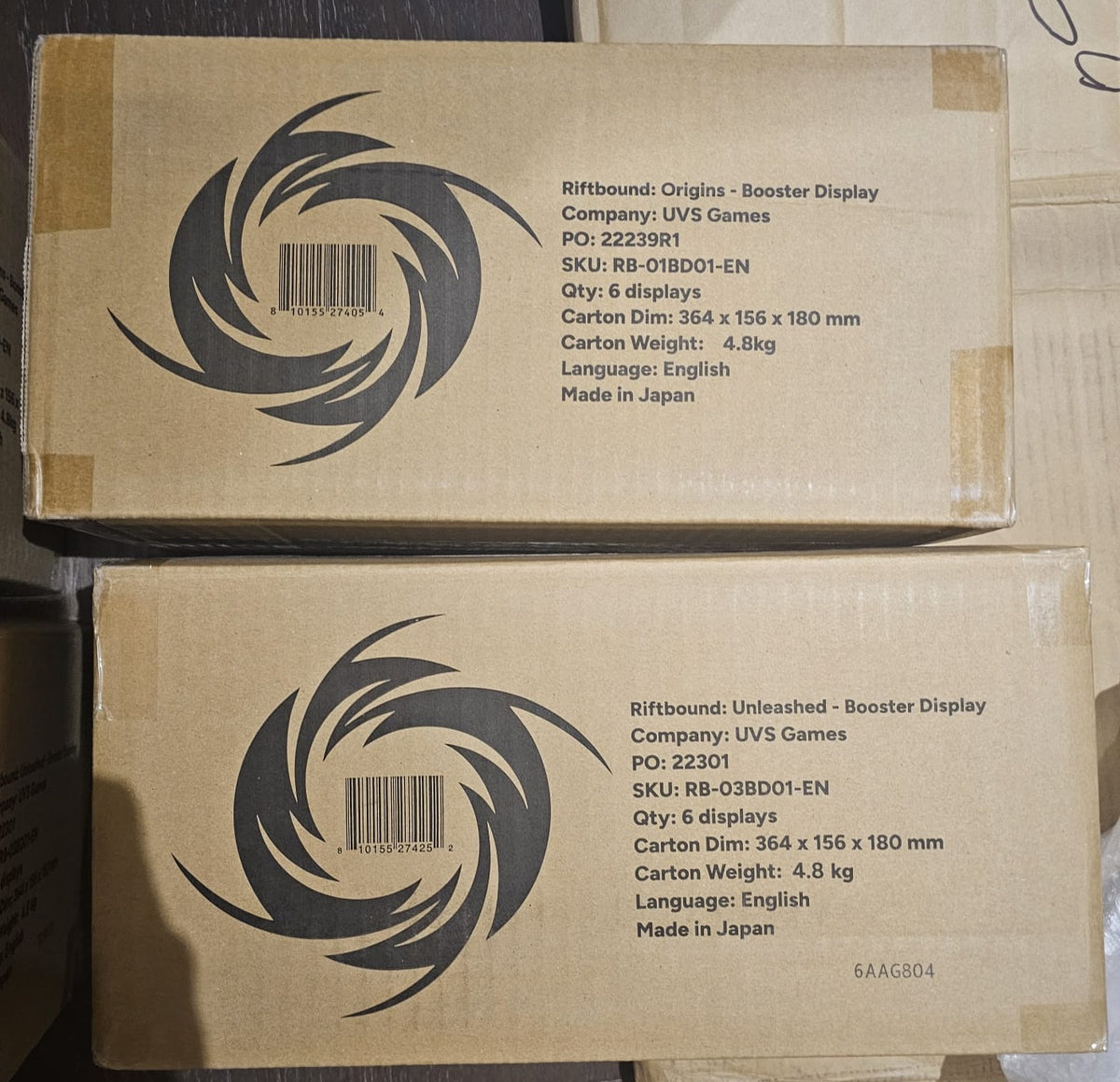 Riftbound Origins and Unleashed sealed booster cases bundle — PlayVault UAE