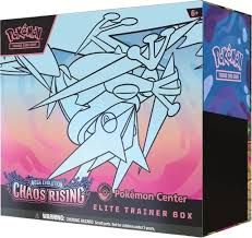 Chaos Rising Pokémon Center Elite Trainer Box ME04, sealed with minor outer packaging damage — PlayVault UAE