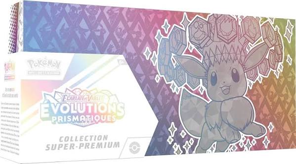 Prismatic Evolutions Super Premium Collection, sealed with minor outer packaging damage — PlayVault UAE