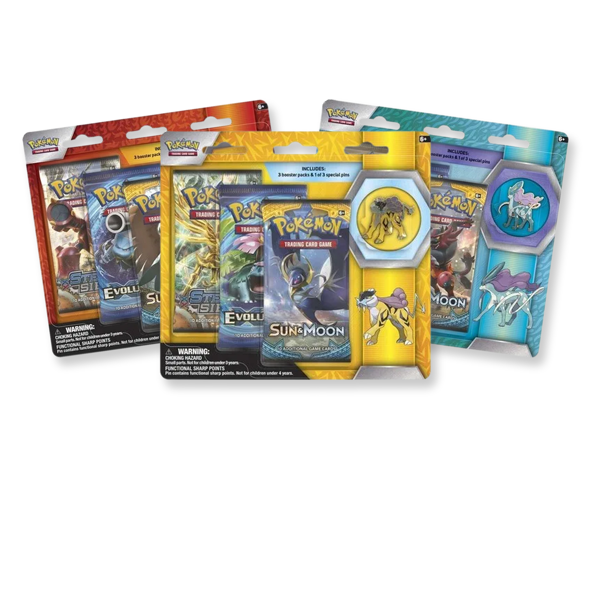 Pokémon TCG Legendary Beasts Collector Pin Full Set of 3, Raikou Entei Suicune, factory sealed — PlayVault UAE