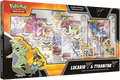 Heavy Hitters Premium Collection with Lucario V and Tyranitar V foil promos and 14 booster packs, factory sealed — PlayVault UAE