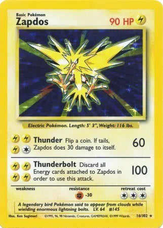 Base Set Zapdos 16 - MP