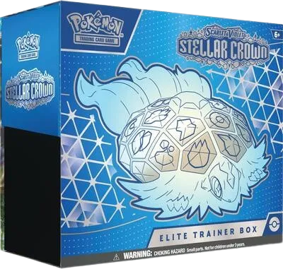 Stellar Crown Elite Trainer Box, Noctowl promo, factory sealed — PlayVault UAE
