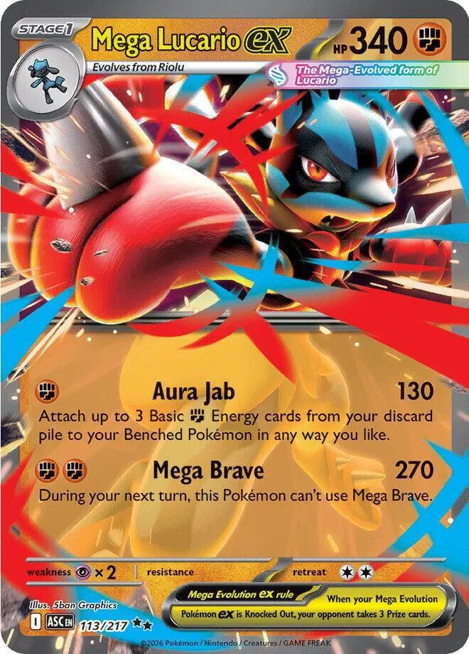 Ascended Heroes Mega Lucario ex 113/217