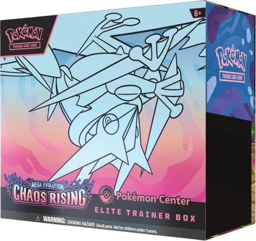 Pokémon Center Chaos Rising Elite Trainer Box ME04, 11 packs + 2 Fennekin foil promos, factory sealed — PlayVault UAE
