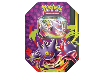 Pokemon Mega Moonlit Tin featuring Mega Gengar ex, factory-sealed English tin - PlayVault UAE